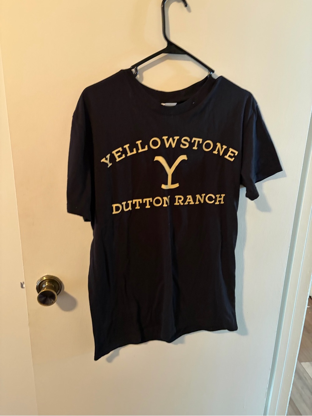 Yellowstone Dutton Ranch Graphic  Tee - Navy with Yellow Logo